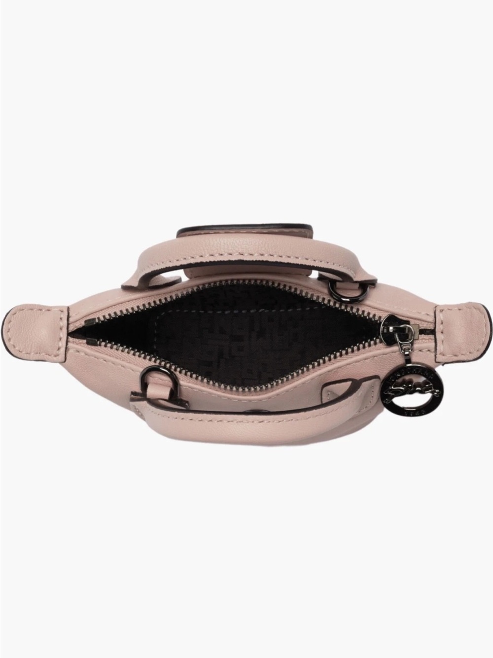 Longchamp Extra Small Le Pliage Nano Leather Crossbody Purse Pale Pink - Picture 5 of 9